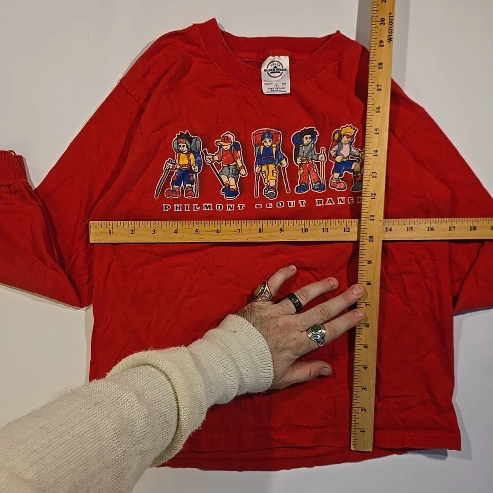 VTG Philmont Scout Ranch T-Shirt Youth M 10-12 Long Sleev Red BSA USA 2003 Delta